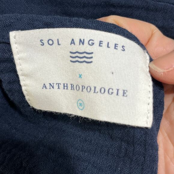 SOL Angeles X Anthropologie Women's  Cotton Tie Dye Ombre V-Neck Tunic Top XS - Picture 3 of 7